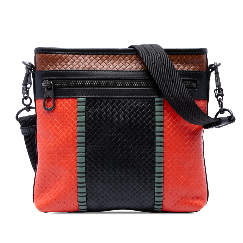 Pre-Loved Bottega Veneta Tricolor Nappa Intrecciato Crossbody